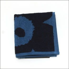 マリメッコ  UNIKKO MINI TOWEL ウニッコ柄 オーガニックコットン ミニタオル 25cm×25cm 063837 551 Blue/Blue
