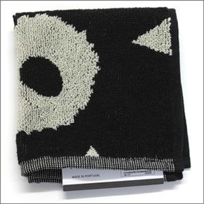 マリメッコ  UNIKKO MINI TOWEL ウニッコ柄 オーガニックコットン ミニタオル 25cm×25cm 063837 980 black/grey