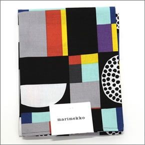 マリメッコ KONTTI TEA TOWEL 067029 921 black/yellow/grey/mint コンッティ 幾何学模様 ティータオル キッチンクロス