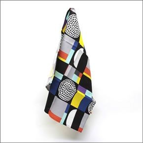 マリメッコ KONTTI TEA TOWEL 067029 921 black/yellow/grey/mint コンッティ 幾何学模様 ティータオル キッチンクロス