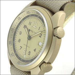 ハミルトン H80435895  KHAKI　Pilot Pioneer Aluminium Auto (カーキ パイロット パイオニア アルミニウム　オート)