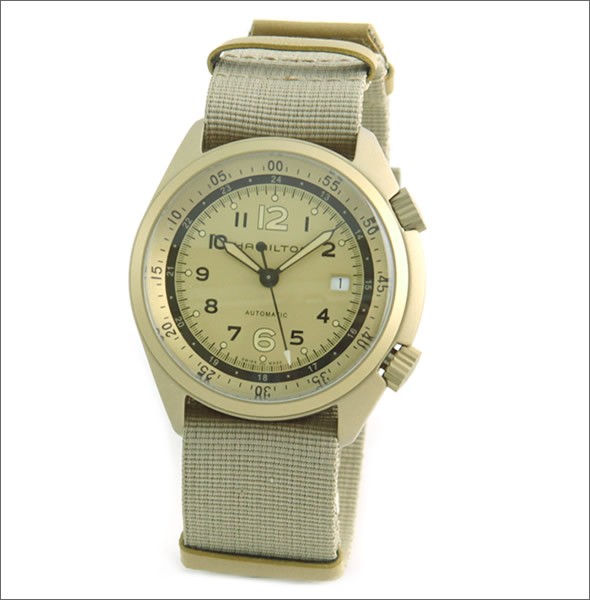 ハミルトン H80435895  KHAKI　Pilot Pioneer Aluminium Auto (カーキ パイロット パイオニア アルミニウム　オート)