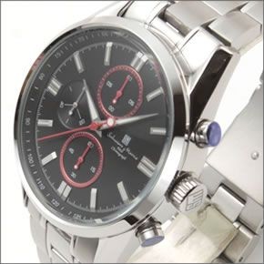 サルバトーレ・マーラ シンプルな縦目１/10クロノウオッチ。加工の異なるステンレスブレスがスタイリッシュさをアップ。  SM14103-SSBKRD