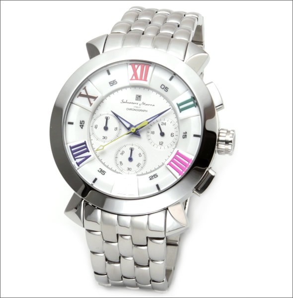 サルバトーレ・マーラ デカ・ケースに3Dインデックス。腕元に注目を集めるモテ・クロノウオッチ。  SM14107-SSWHCL