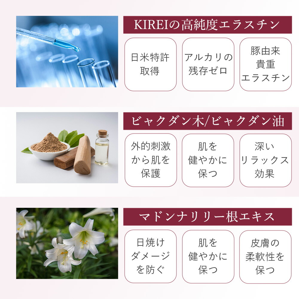 季令 KIREI e-クリーム 40g 高純度エラスチン配合 保湿 うるおい