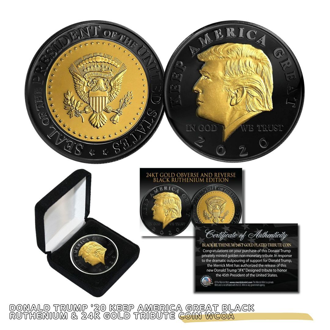【品質保証書付】国内在庫 NGC PCGS DONALD TRUMP '20 Keep America Great BLACK RUTHENIUM 24K GOLD wBOX アンティークコイン スラブ TC-3