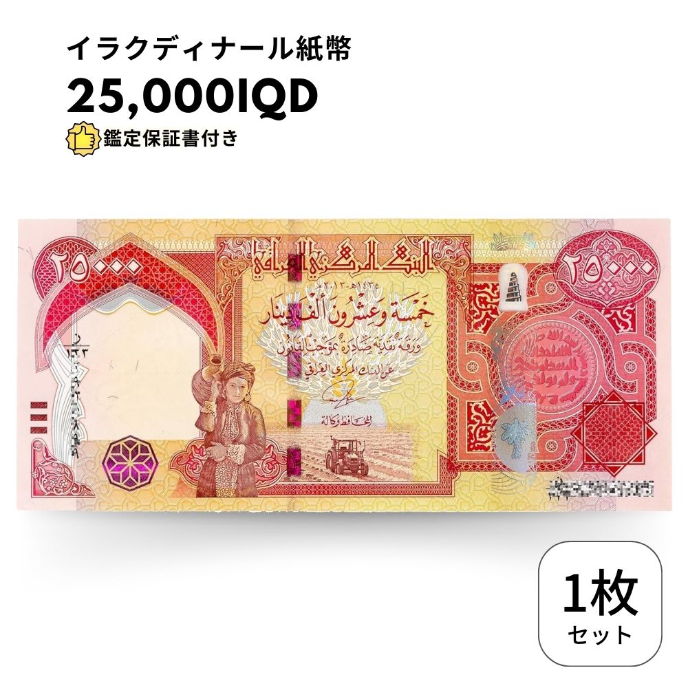 イラクディナール 1枚 極美品イラク 紙幣 25000 ディナール札 外貨 