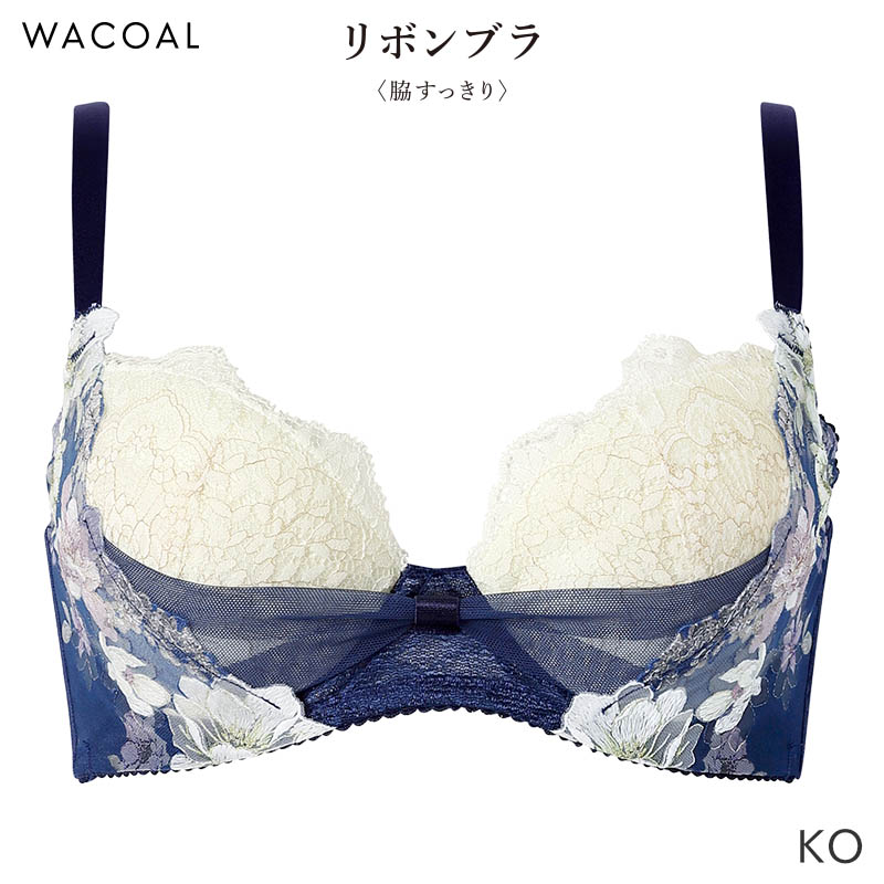 リボンブラ ワコール 脇すっきり ブラジャー 3/4カップ(D E F)BXB443