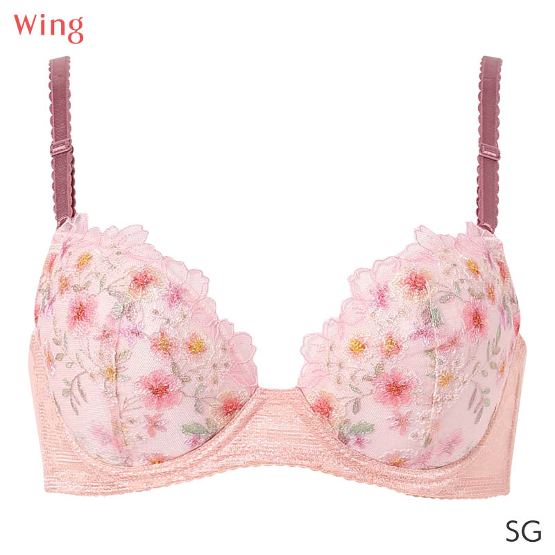 G用虹ピンクカプラー付き Wing ウイング スキマフィットブラ ブラジャー 3/4カップ(C D