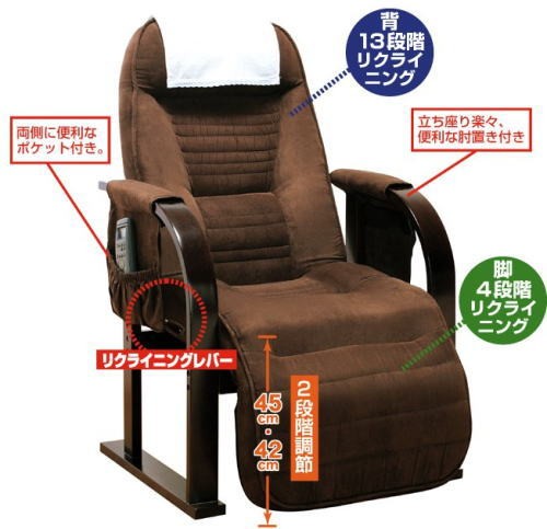【新品 送料無料】  高座椅子　低反発入り　全2色　リクライニングチェア　花柄 楽天市場】[5%OFFクーポン] 高座椅子 リクライニングチェア 座椅