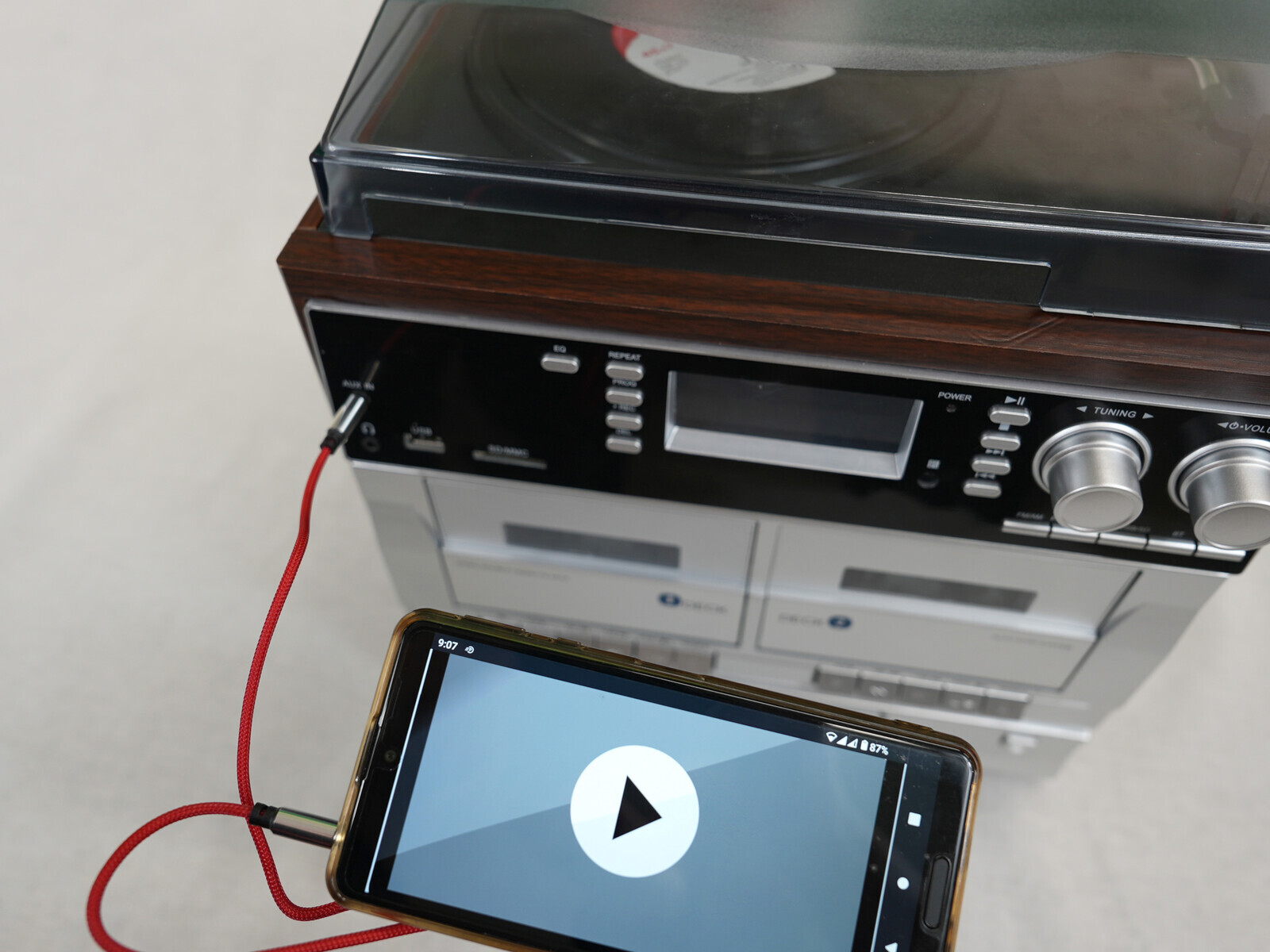 CD録音・Wマルチオーディオ マルチオーディオプレーヤー 多機能レコードプレイヤー ステレオ