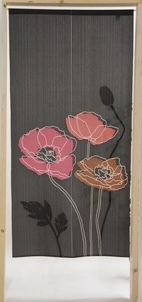 メール便送料無料 のれん170丈長 ロング暖簾 洋柄花タペストリー