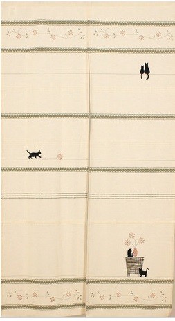 猫柄のれん ロング 暖簾80x150cm ネコ　かわいい 間仕切り猫雑貨 r2310230450.jpg