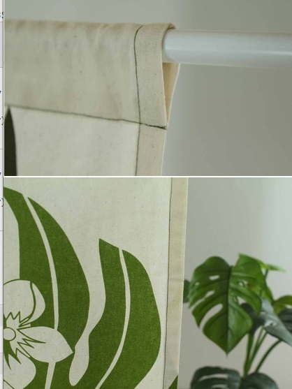 メール便送料無料 処分特価 のれん150 ハワイアンリーフモンステラ