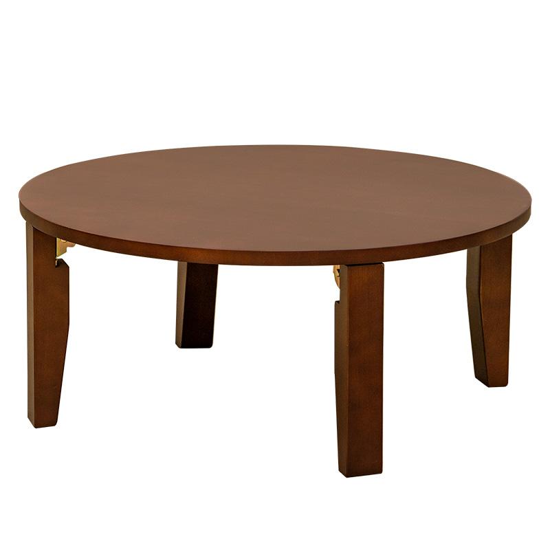 折りたたみテーブル　円形ちゃぶ台　折れ脚丸テーブル　木製ラウンドテーブル　７０　レトロ風丸座卓 おしゃれ安い