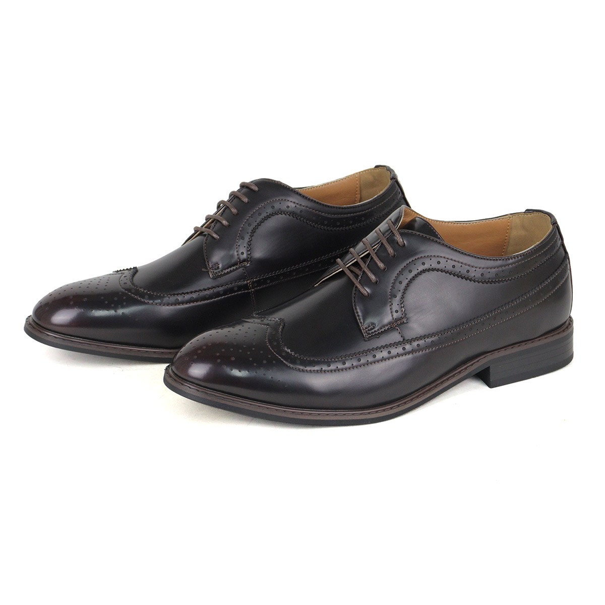 オックスフォードシューズ メンズ 革靴 黒 ウイングチップ 3E 24.5-30cm No.802 ...
