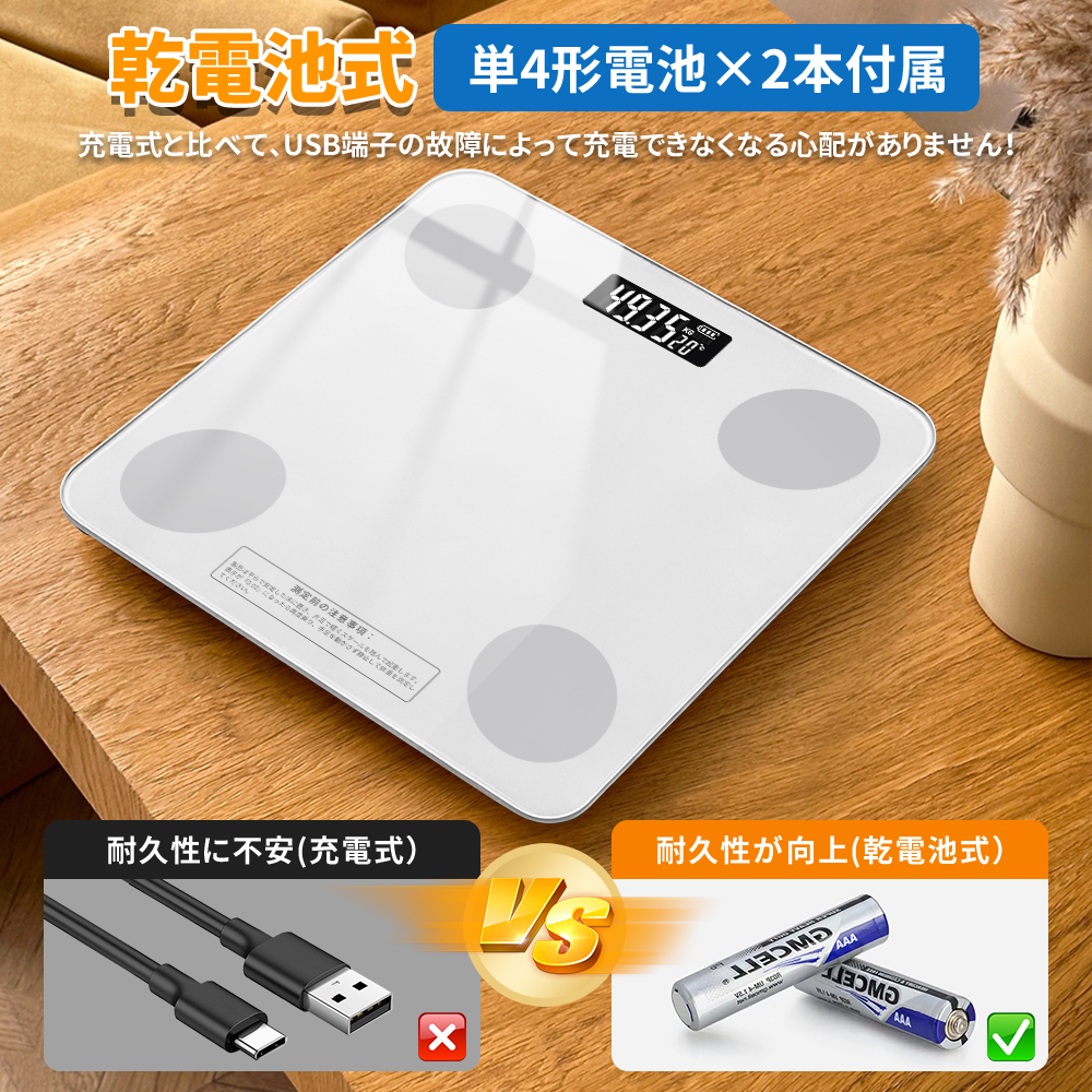 体重計 スマホ連動 99人登録可能 体組成計 健康サポート 0.01kg精度 高