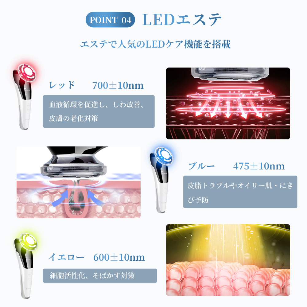 ラッピング対応】 美顔器 イオン導入美顔器 超音波美顔器 光