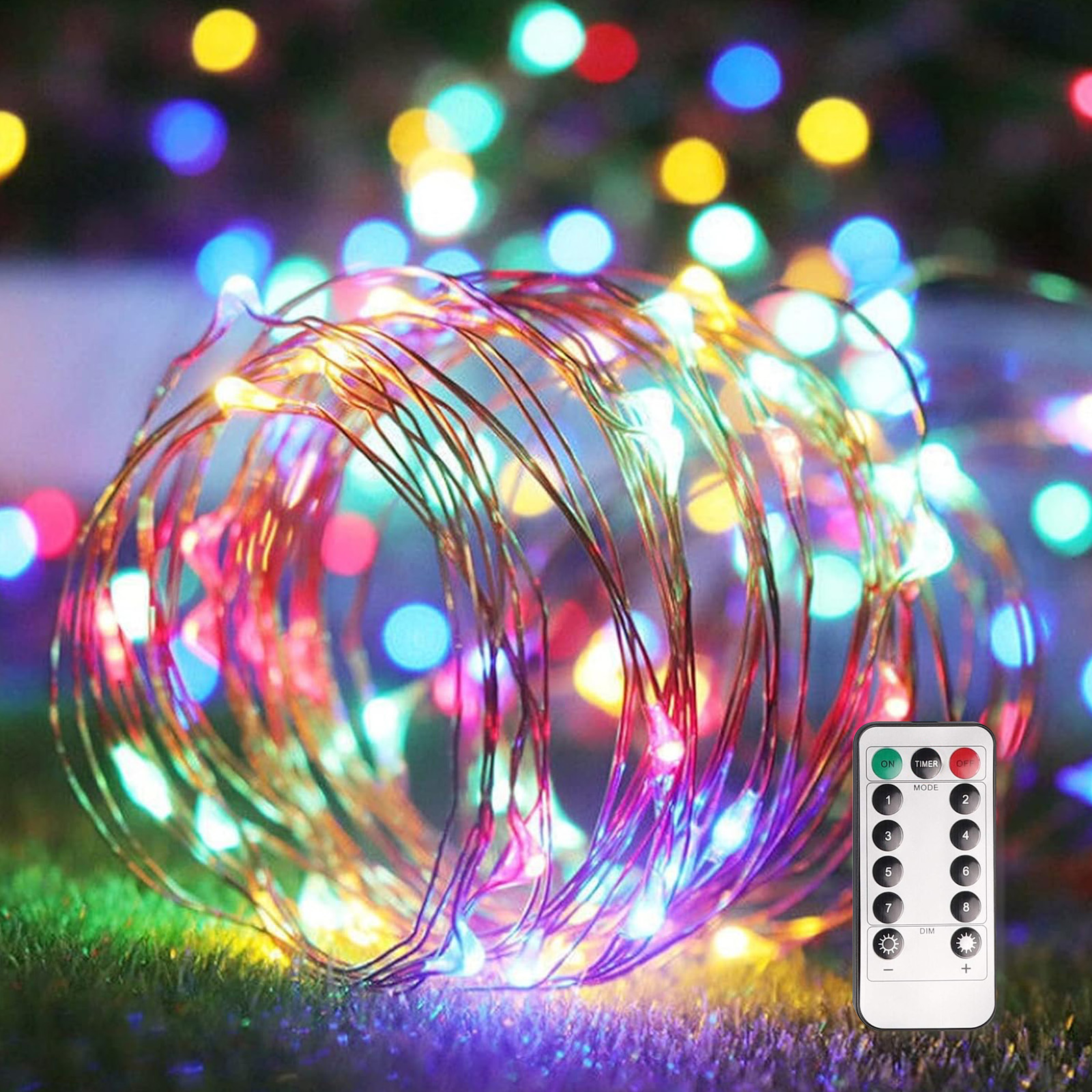 【省エネ・8種点灯】LEDイルミネーションライト クリスマスツリー ライト 10m 100球 電池式 LEDライト ワイヤー フェアリーライト ジュエリーライト 高輝度｜libratone｜02