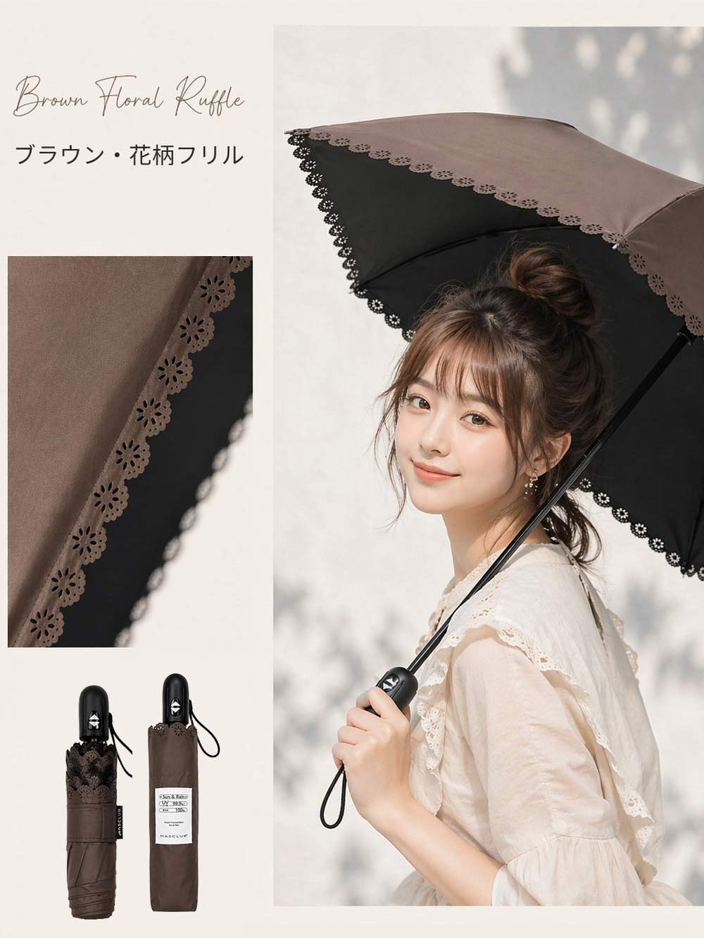 1秒自動開閉／折りたたみ傘 ワンタッチ 晴雨兼用傘 日傘 軽量
