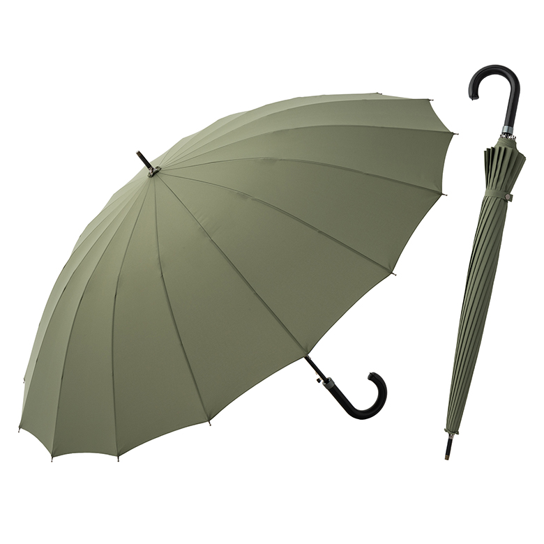 傘 メンズ 16本骨 大きいサイズ おしゃれ 無地 丈夫 親骨65cm LIEBEN-0190 雨傘