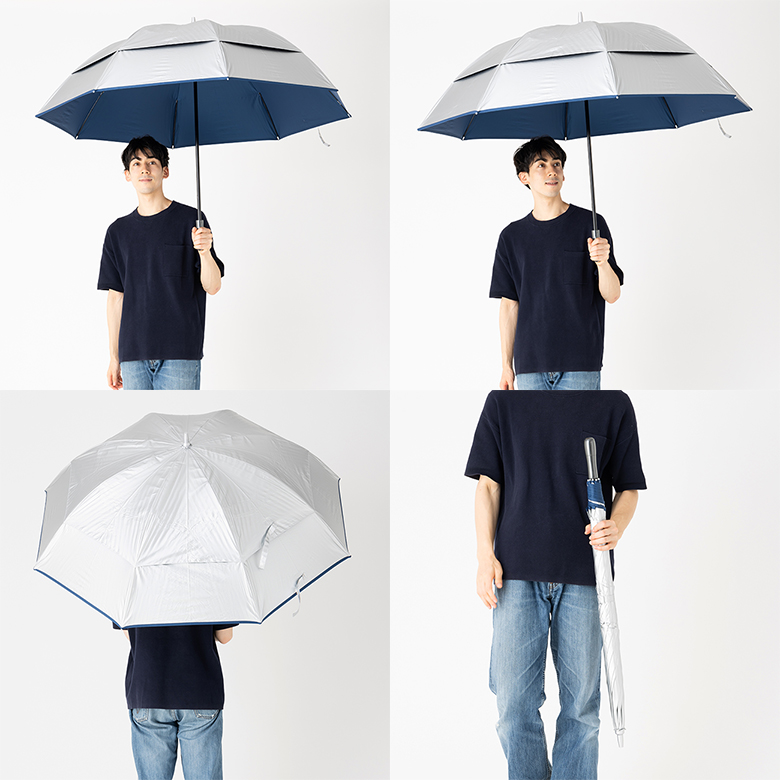 ゴルフ傘 日傘 メンズ 晴雨兼用 80cm×8本骨 UVカット 大きい傘