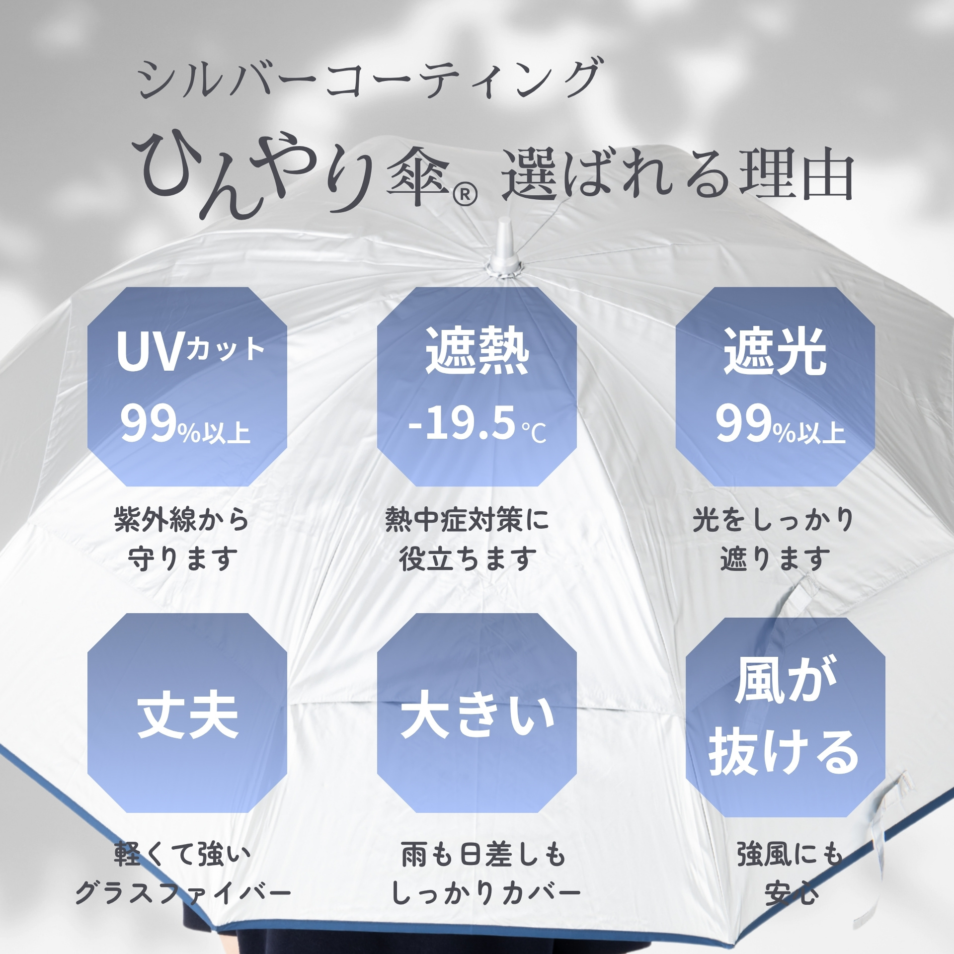 ゴルフ傘 日傘 メンズ 晴雨兼用 80cm×8本骨 UVカット 大きい傘
