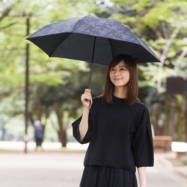 大人兵児帯【ブラックリリー】【金平糖】のセット Lieben（リーベン） 日傘 折りたたみ 晴雨兼用 フォーマルミニ傘 慶弔