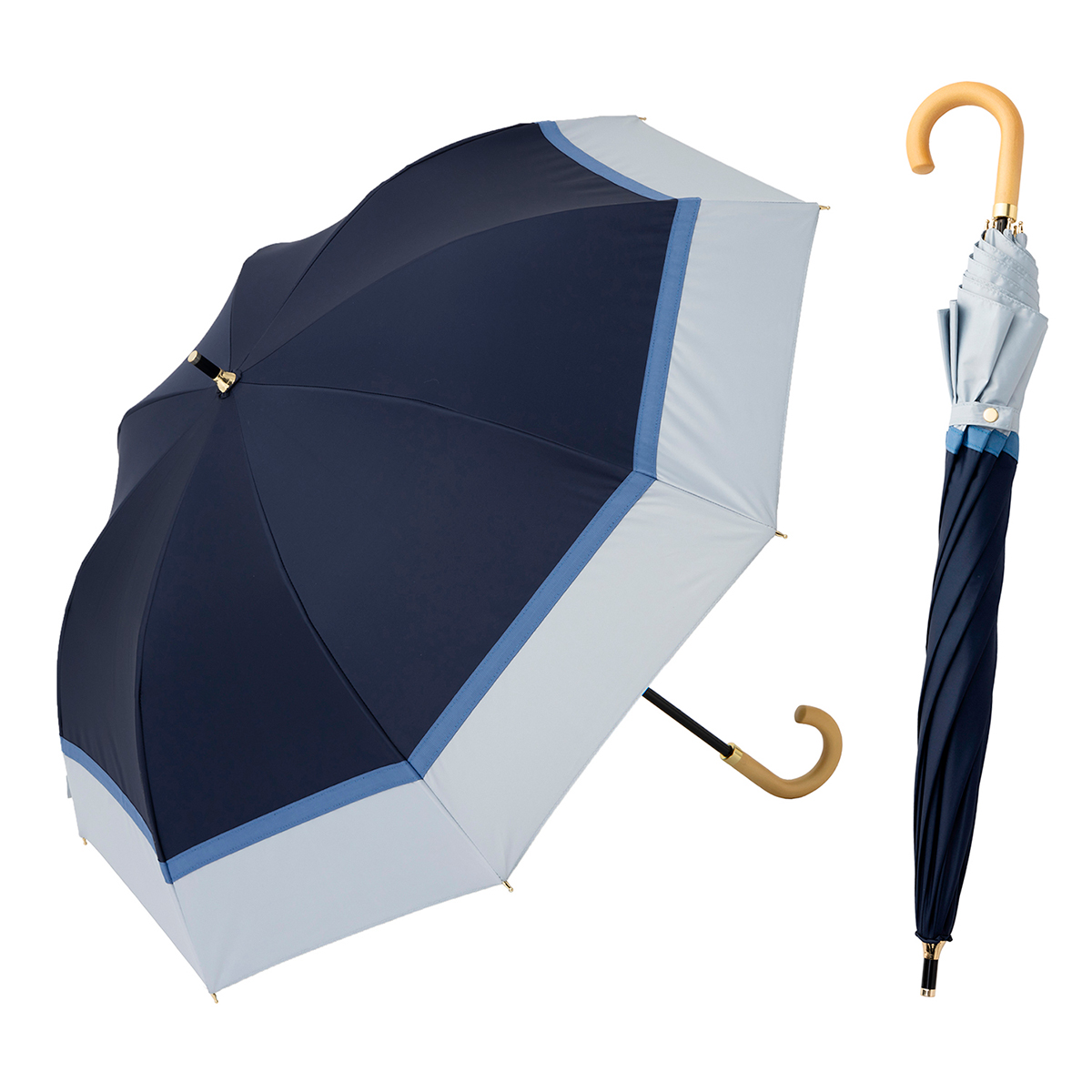日傘 ショート傘 50cm×8本骨 ＵＶ遮熱遮光コンパクト長傘 晴雨兼用 切 