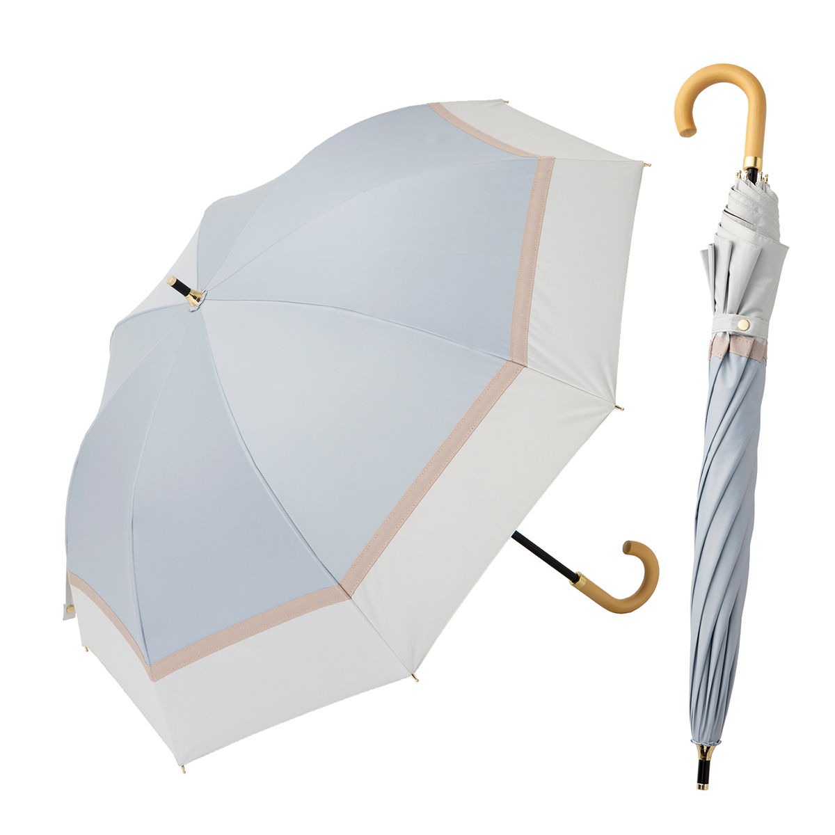 日傘 ショート傘 50cm×8本骨 ＵＶ遮熱遮光コンパクト長傘 晴雨兼用 切 