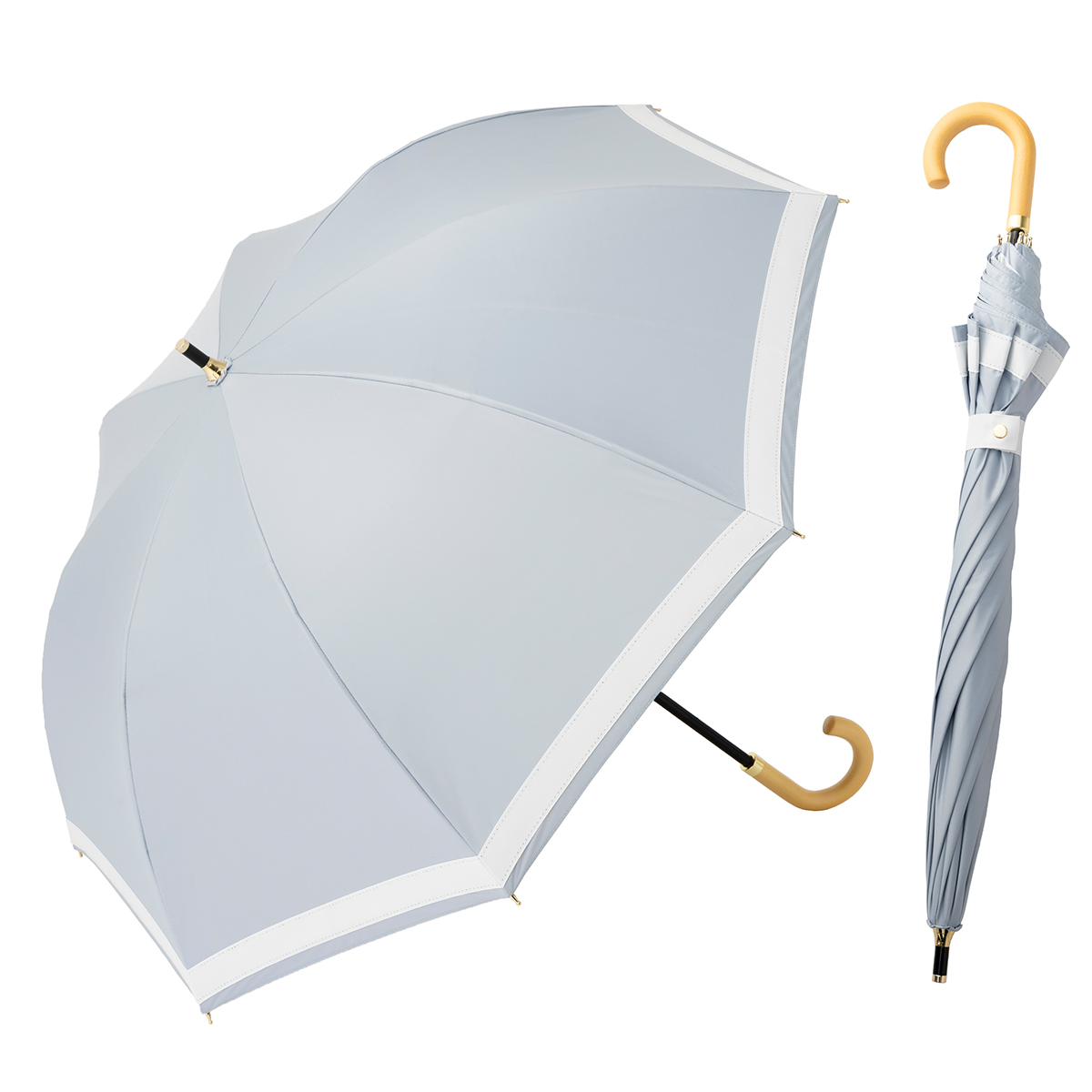 日傘 ショート傘 50cm×8本骨 ＵＶ遮熱遮光コンパクト長傘 リボン 晴雨兼用 レディース 女性用...