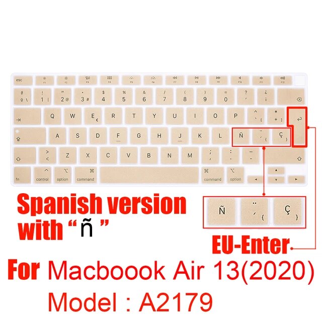 2020新macbook air 13インチシリコーンノートパソコンのキーボードカバーtouchbar euバージョンA2179スペインノートパソコン｜liefern｜06