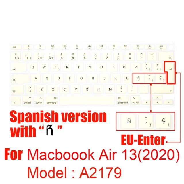 2020新macbook air 13インチシリコーンノートパソコンのキーボードカバーtouchbar euバージョンA2179スペインノートパソコン｜liefern｜17