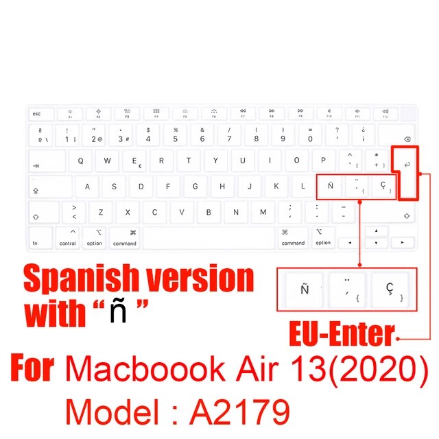 2020新macbook air 13インチシリコーンノートパソコンのキーボードカバーtouchbar euバージョンA2179スペインノートパソコン｜liefern｜16