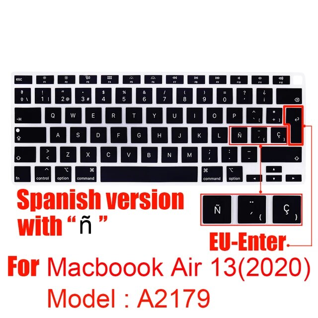 2020新macbook air 13インチシリコーンノートパソコンのキーボードカバーtouchbar euバージョンA2179スペインノートパソコン｜liefern｜05