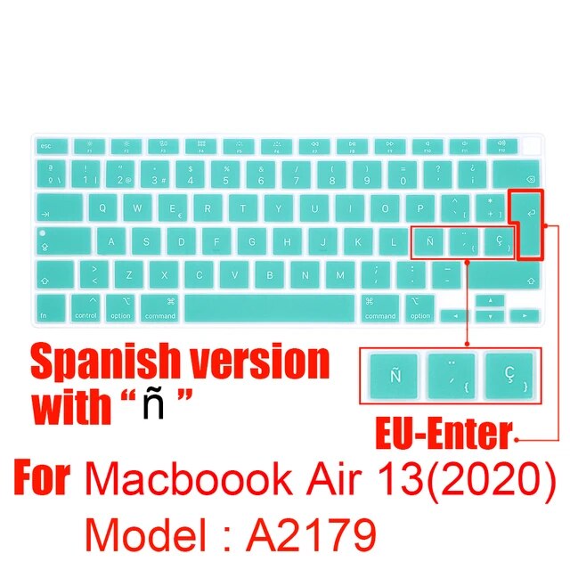 2020新macbook air 13インチシリコーンノートパソコンのキーボードカバーtouchbar euバージョンA2179スペインノートパソコン｜liefern｜10