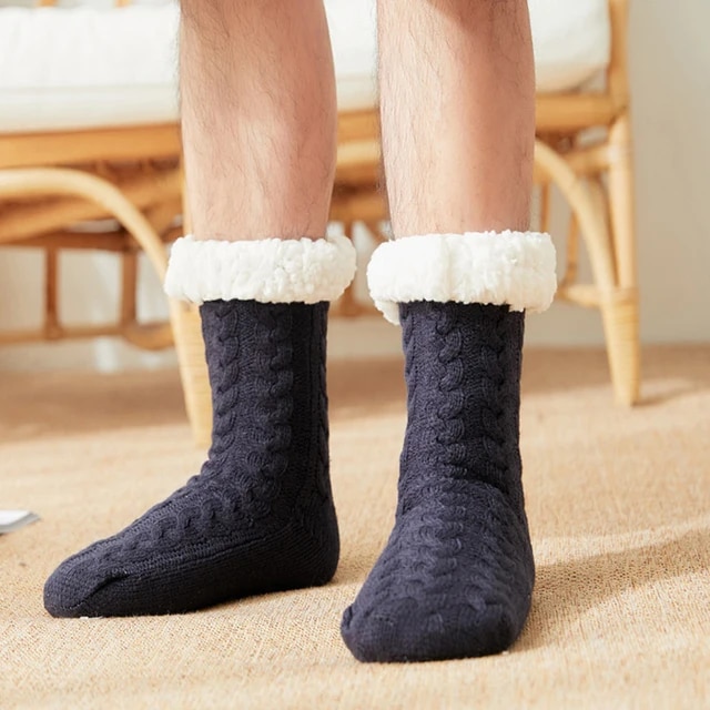 男性用の厚手の綿の靴下,快適な睡眠靴,滑り止め,冬に最適,男の子へのギフト,新しいコレクション