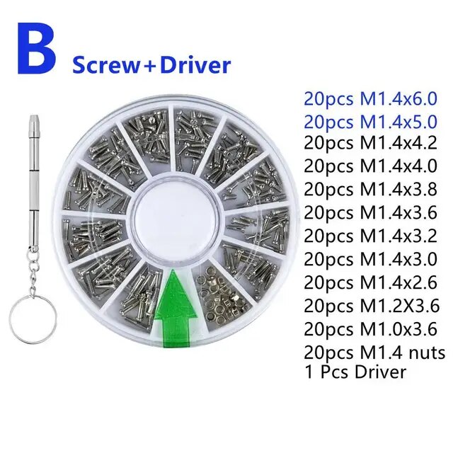 サングラス電話時計アイグラスm1?m1.4を修理するための240個の各種ネジナットミニ小型トルニロス｜liefern｜04