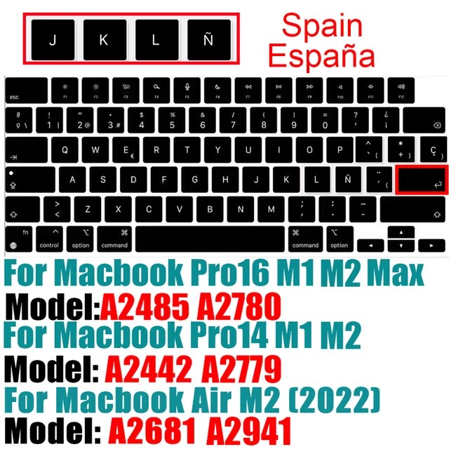 Macbook Air M2,a2681,2022,a2442,a2485,pro14,keybash,ロシア語,fran,新しい用のシリコン保護ケー｜liefern｜10