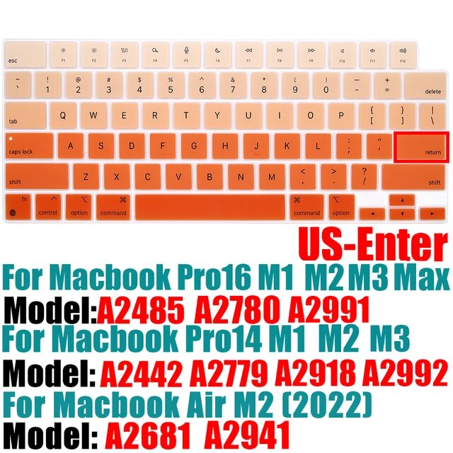 MacBook Pro 14/16 "A2442,A2779,A2485,Air15,m2,a2941,a2681用のシリコン保護ラップトップキーボ｜liefern｜11
