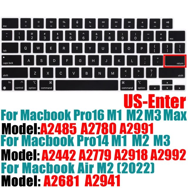 MacBook Pro 14/16 "A2442,A2779,A2485,Air15,m2,a2941,a2681用のシリコン保護ラップトップキーボ｜liefern｜16