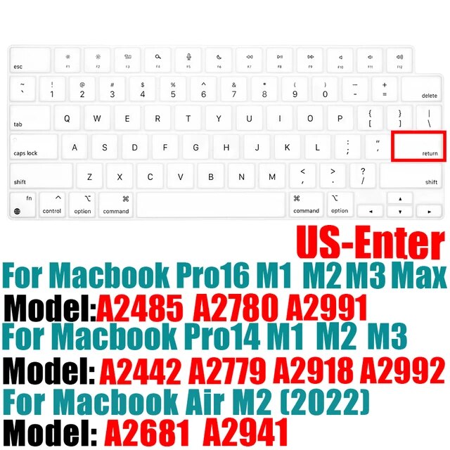 MacBook Pro 14/16 "A2442,A2779,A2485,Air15,m2,a2941,a2681用のシリコン保護ラップトップキーボ｜liefern｜14
