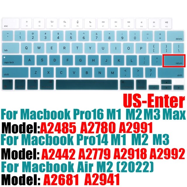 MacBook Pro 14/16 "A2442,A2779,A2485,Air15,m2,a2941,a2681用のシリコン保護ラップトップキーボ｜liefern｜10