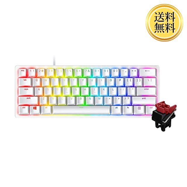 Razer Huntsman Mini 小型 ゲーミングキーボード White Linear Optical Switch 英語 US配列 RZ03-03390400-R3M1