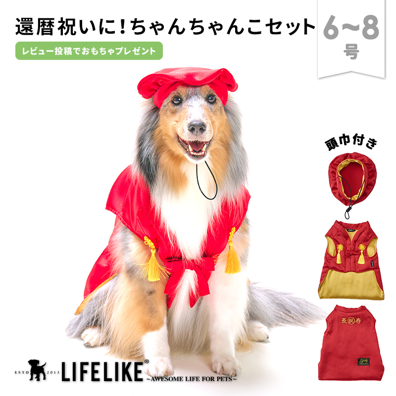 LIFELIKE（ライフライク） 還暦お祝いセット6-8号 ちゃんちゃんこ 犬