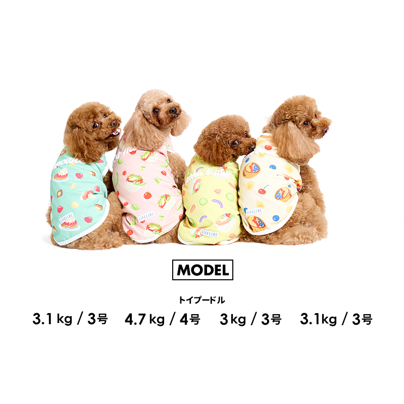 LIFELIKE ハワイアンフードタンク1-5号2L-3L ドッグウェア タンク 小型