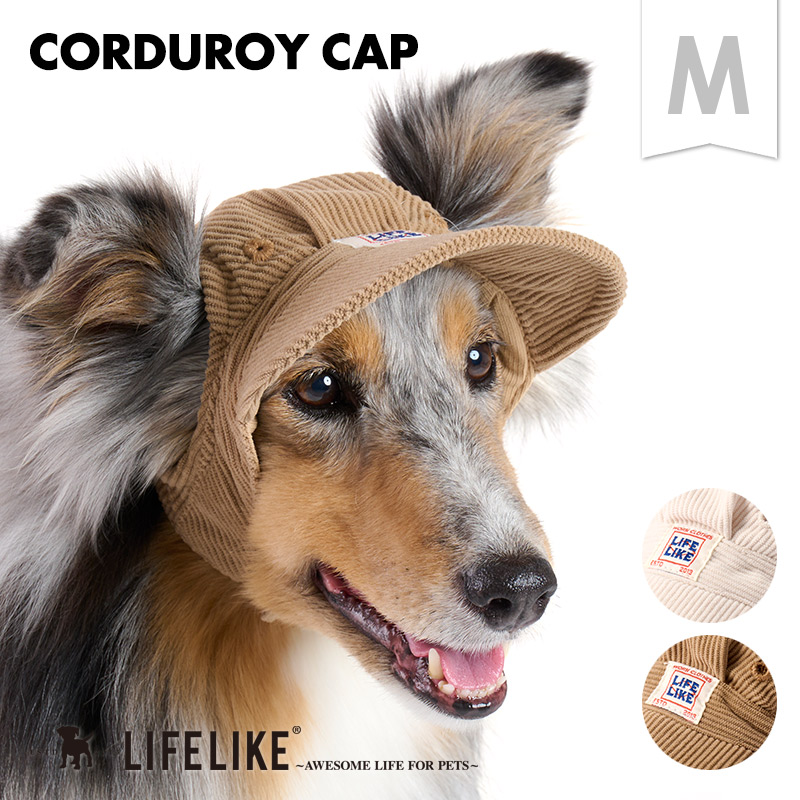 コーデュロイキャップM 犬 帽子 キャップ 被り物 かぶりもの ハット