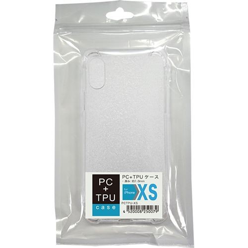 日本トラストテクノロジー iPhoneXS用PC+TPUケース (クリア) PCTPU-XS 