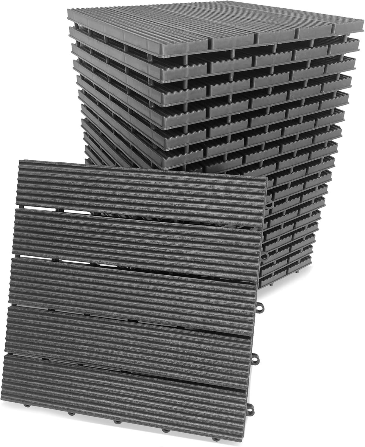 ウッドデッキパネル 樹脂製ジョイントタイル 18枚セット 30cm×30cm