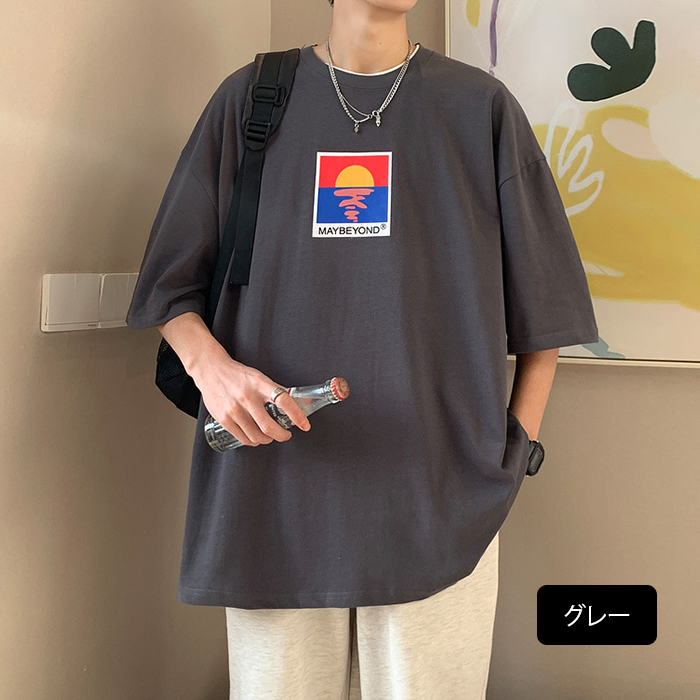 メンズ 半袖 Tシャツ オーバーサイズ プリント おしゃれ シンプル｜lifedot-store｜02